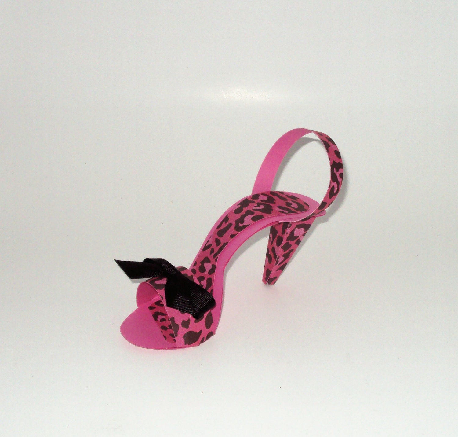 Paper Shoe Original Design Pink Leopard Stiletto Gift Box Favor Box