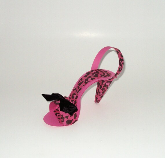 Paper Shoe Original Design Pink Leopard Stiletto Gift Box Favor Box Il_570xn