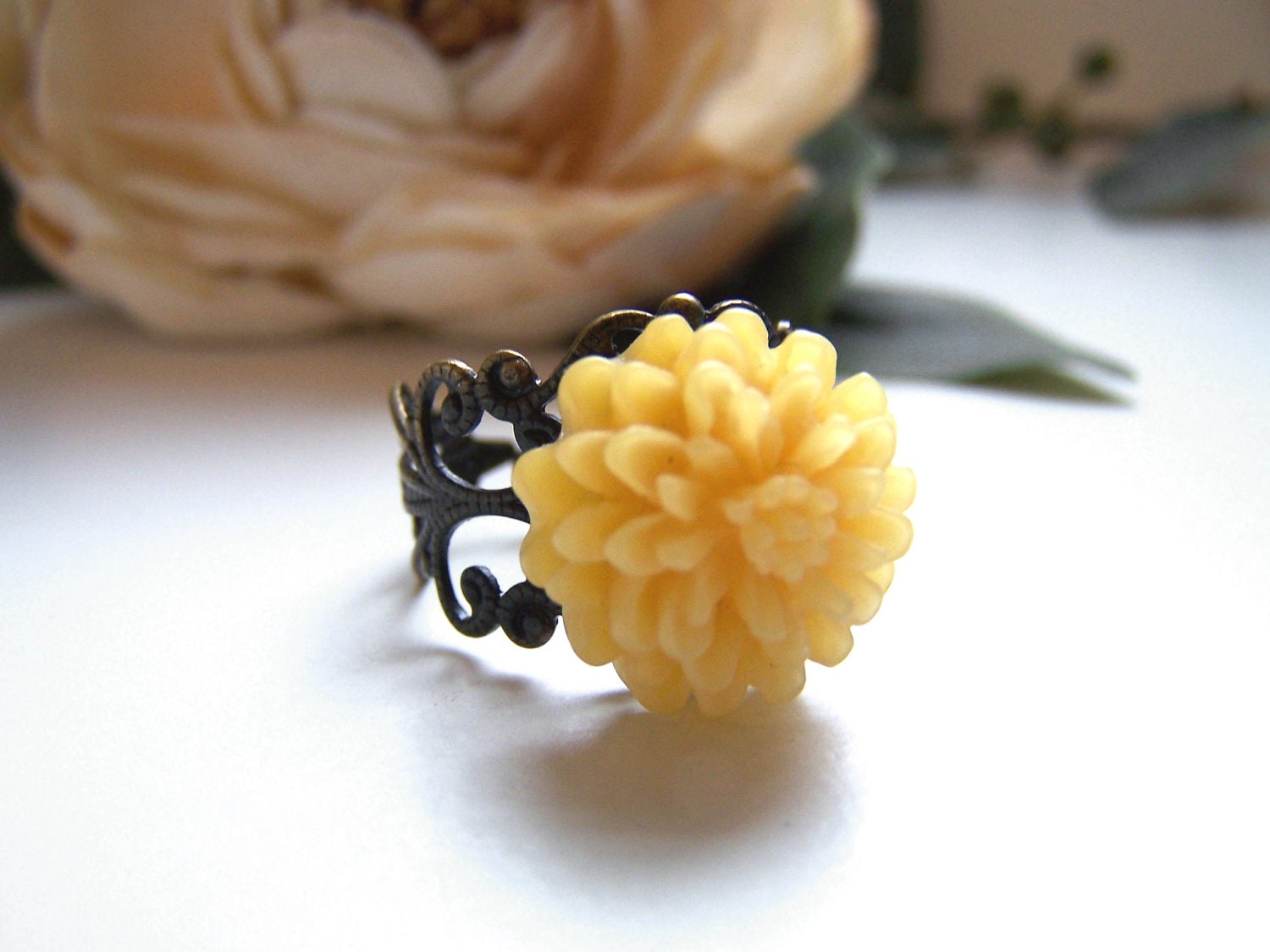 Mustard Gemma Ring in Bronze