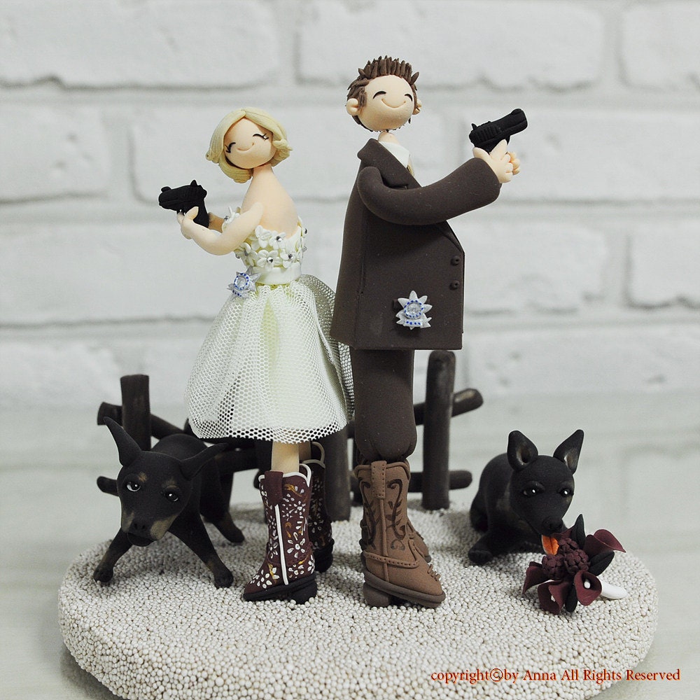 Detective Agent Police officer custom wedding cake topper