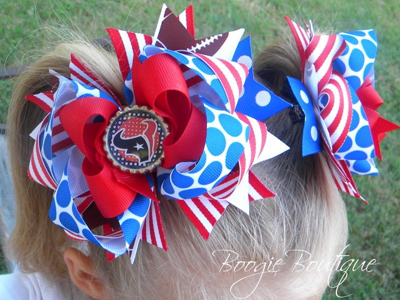 Boogie Boutique Houston Texans Bottle Cap Hair Bow