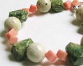 Coral and Howlite Stone Bracelet - Rose - Pastel Gift Ideas