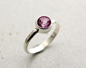 Candy Pink Topaz Ring, Faceted Rose Pink Gemstone Bright Sterling Silver Ring Cotton Candy Gifts for Her  - Ready to Ship in US Size 6