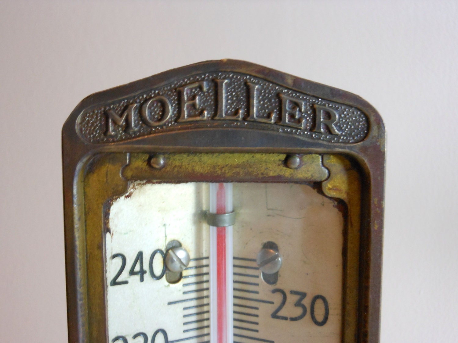 Vintage Brass Moeller Thermometer