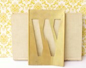 Brass Stencil Metal Old Industrial Display Decor Cottage Chic W Alphabet