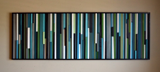 Abstract Acrylic Painting on Wood - Reclaimed Wood Art