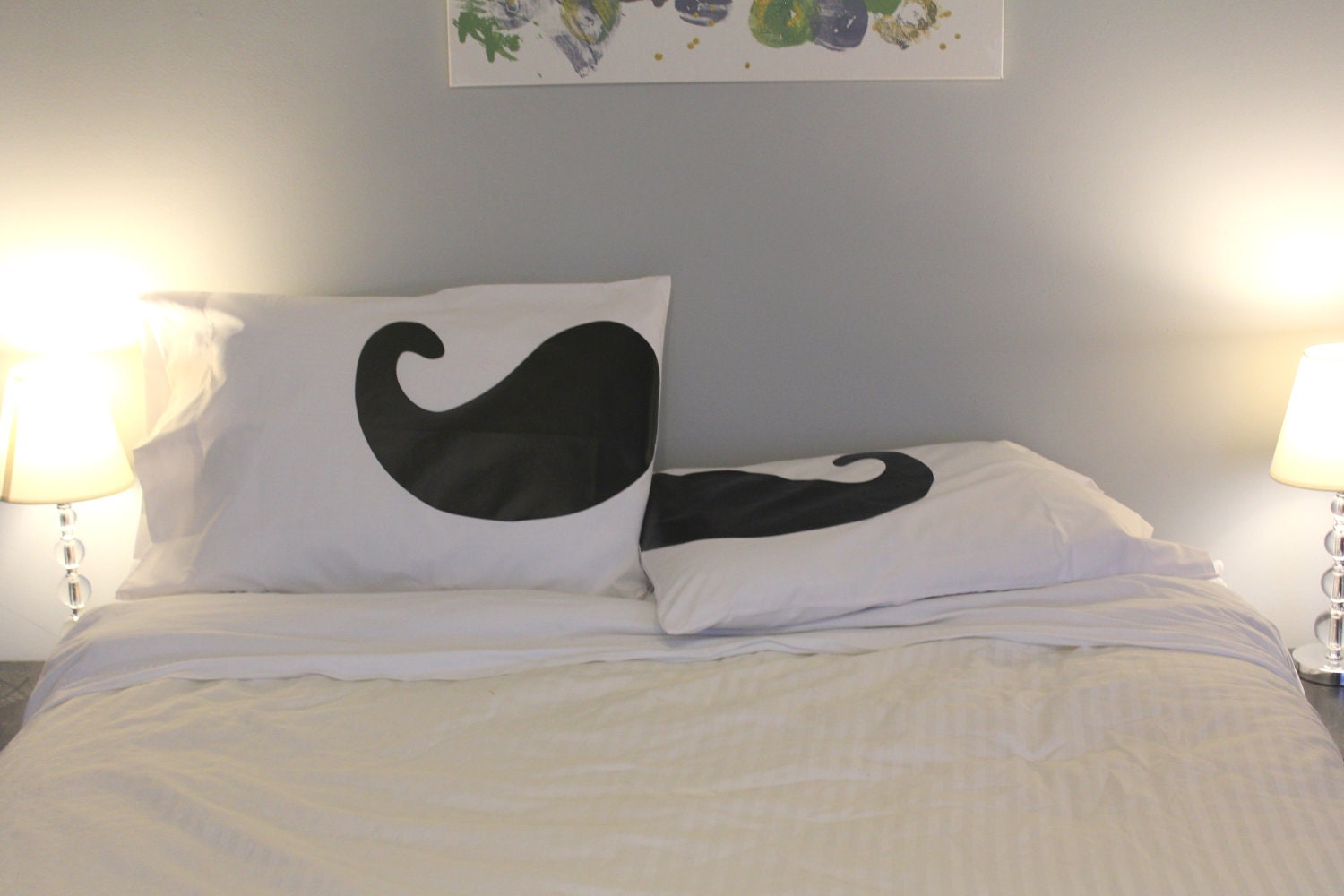 Mustache Silhouette Pillow case Unique Pillowcase Set