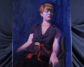 Redheaded Woman Portrait 18" x 24" Oil Painting by Shelley Irish