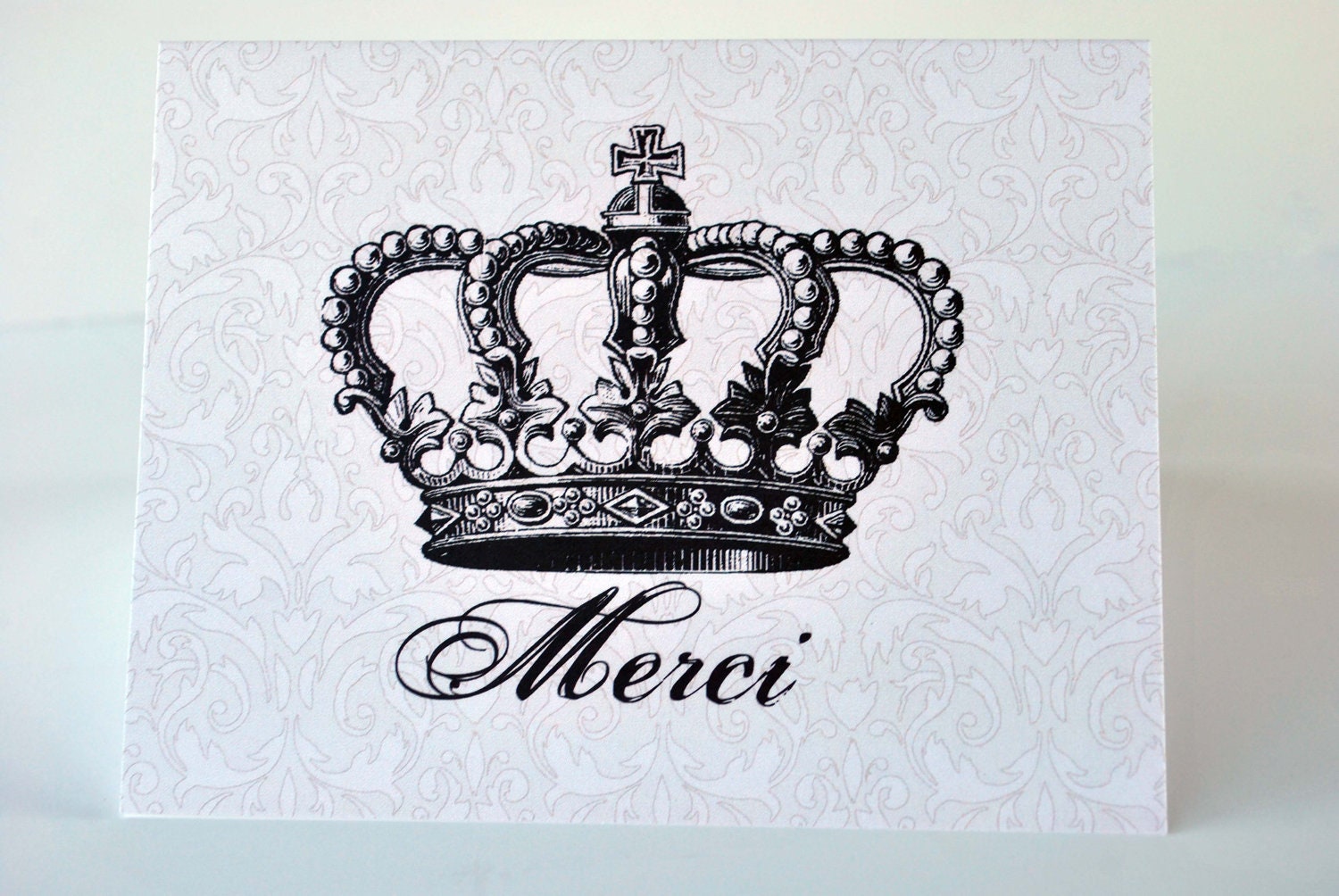 Crown Thank You Card, Vintage Crown Note Card Set, Royal Note Card