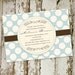 baby boy shower invitation or boy birth announcement, classy with blue polka-dots, digital, printable file (item 1244)