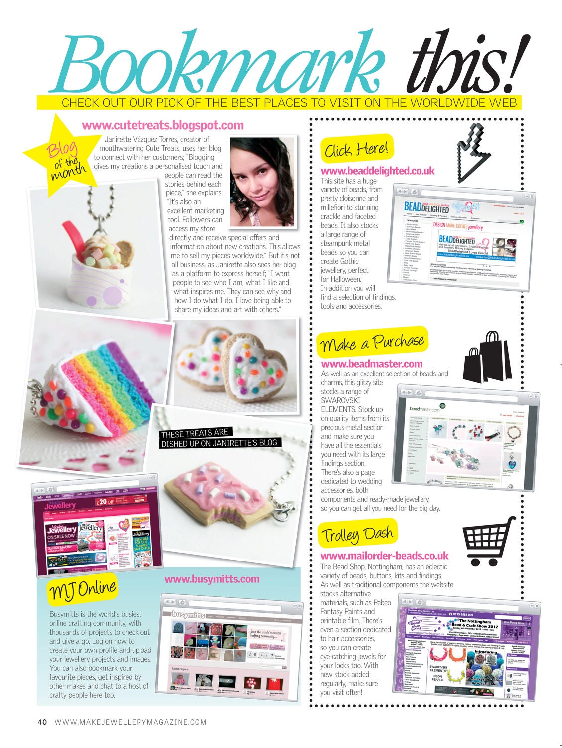 Poptart Necklace - Super Cute :) As seen in Make Jewellery and Making Jewellery Magazines