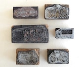 TRANSPORT COMPANY - 6 Vintage Letterpress Printing Picture Blocks of Vehicles -  V8