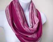 Chunky Eye Catching Pink  Knit Infinity Scarf