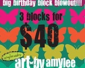 Scripture Art, Christian Art - BIG birthday block blowout - three blocks for 40
