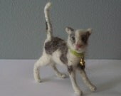 Gray and white  Kitten   Needle Felted cat