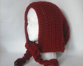 Little Red riding Hood slouchy warm crochet adult hat