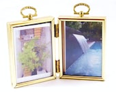SPECIAL OFFER Vintage Picture Frame 3.5" x 2.5" Gold Hinged Double 1960s