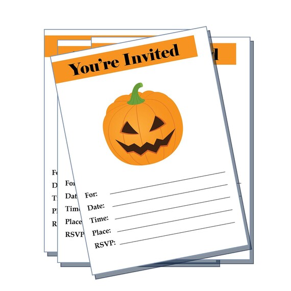 NOW 50% OFF -   Halloween Pumpkin party invitation - blank -  Printable