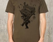 Men's Screen Printed T-Shirt - Music Street Art Illustration - American Apparel - Available in S, M, L, XL and 2XL