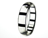 resin filmstrip bracelet handmade bangle . OOAK graphic newspaper microfilm  .  great gift for librarian or bibliophile