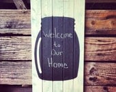 Mason Jar Chalkboard Sign Wood Chalkboard Sign Mason Jar Sign Mason Jar Wedding Decor Mason Jar Home Decor Rustic Wood Chalkboard Sign