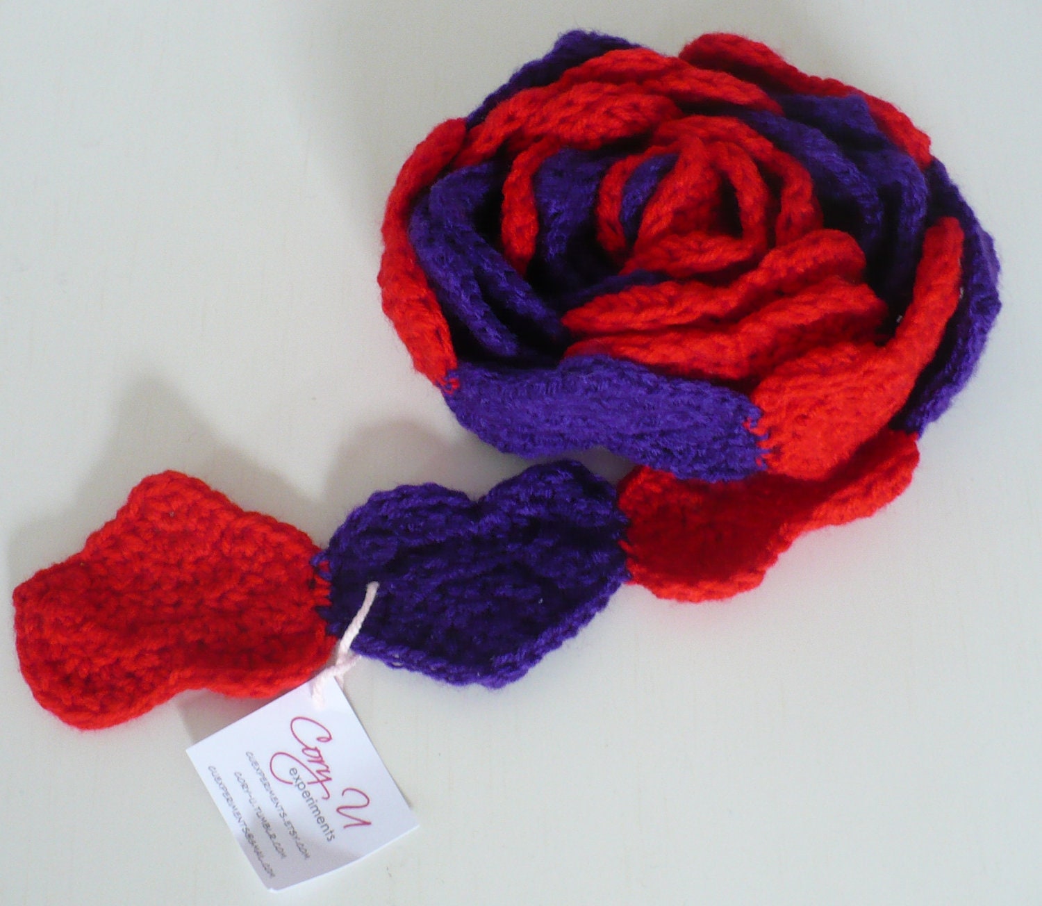 Love You Royally Heart Scarf in Purple and Red