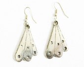 Vintage Silver Butterfly Wing Earrings