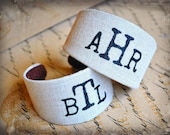 typeset monogrammed fabric covered customizable cuff