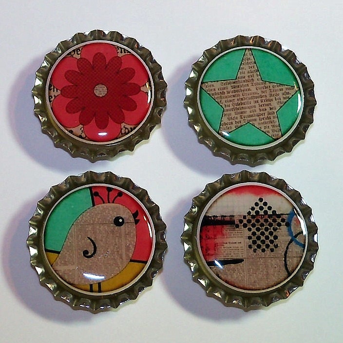 Kitchen Magnets / Bottlecap Magnets / Bottlecap Fridge Magnets / Locker Magnets / Memo Board Magnets
