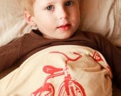Toddler Blanket Tricycles in your choice of colors, Children's Gift Organic Cotton Tricycle Toddler Bedding Organic Blanket Gift for Toddler