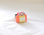 Robot Ring handmade from reclaimed wood and scrap metal accessory accessories for men and for women geeks nerds
