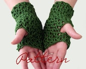 PDF Crochet Pattern Lace Fingerless Gloves Pattern Split DC Lace Gloves Instant Download