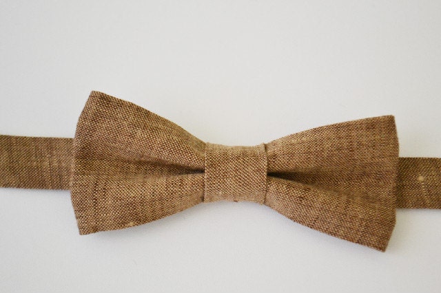 Bowtie Boys Ages 2-10 in Light Brown Linen