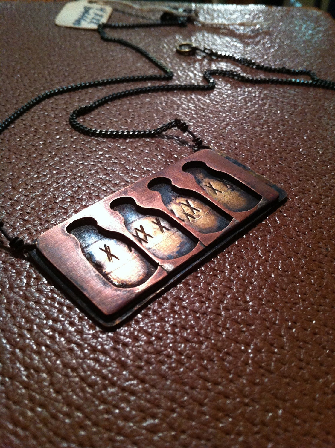XXX Booze Bottle Nameplate Style Necklace