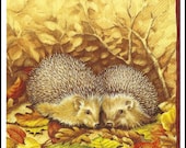 4 Hedgehog Paper Decoupage Napkins - Use For Crafts, Mixed Media, Scrapbooking, Collage And Altered Art Projects