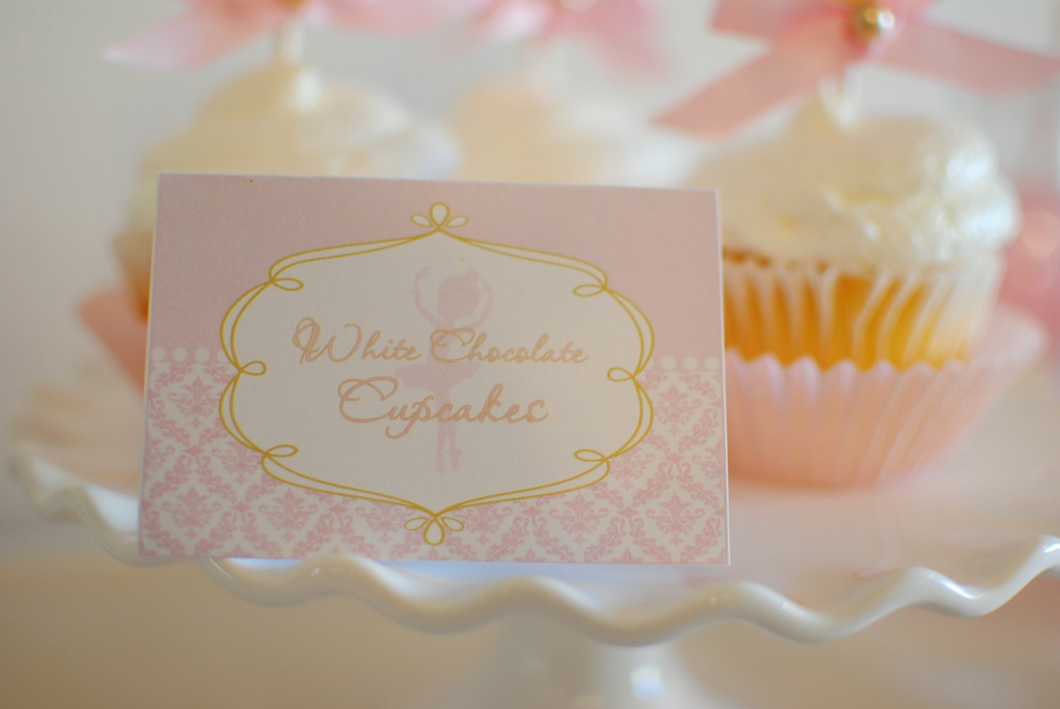 Pink and Gold Ballerina Birthday Party Buffet Tent Card Food Labels Il_170x135