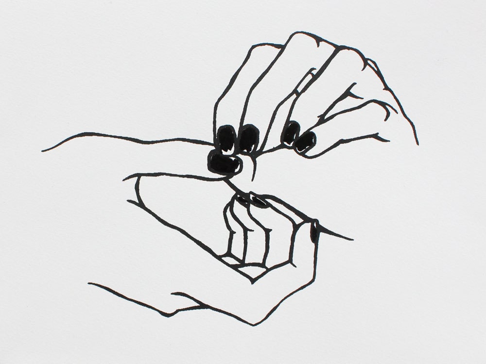 Chipped Nail Polish Print
