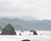 Oregon Coast Ocean Photography Print 11x14 FIne Art Haystack Rock Pacific Northwest Storm Landscape Photography Print.