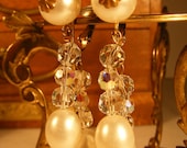 Marvella Faux Pearl and Crystal Dangle Drop Earrings