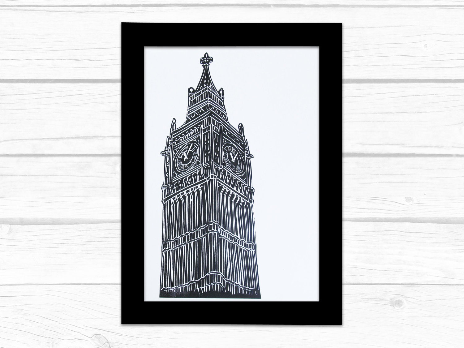 London Big Ben lino print