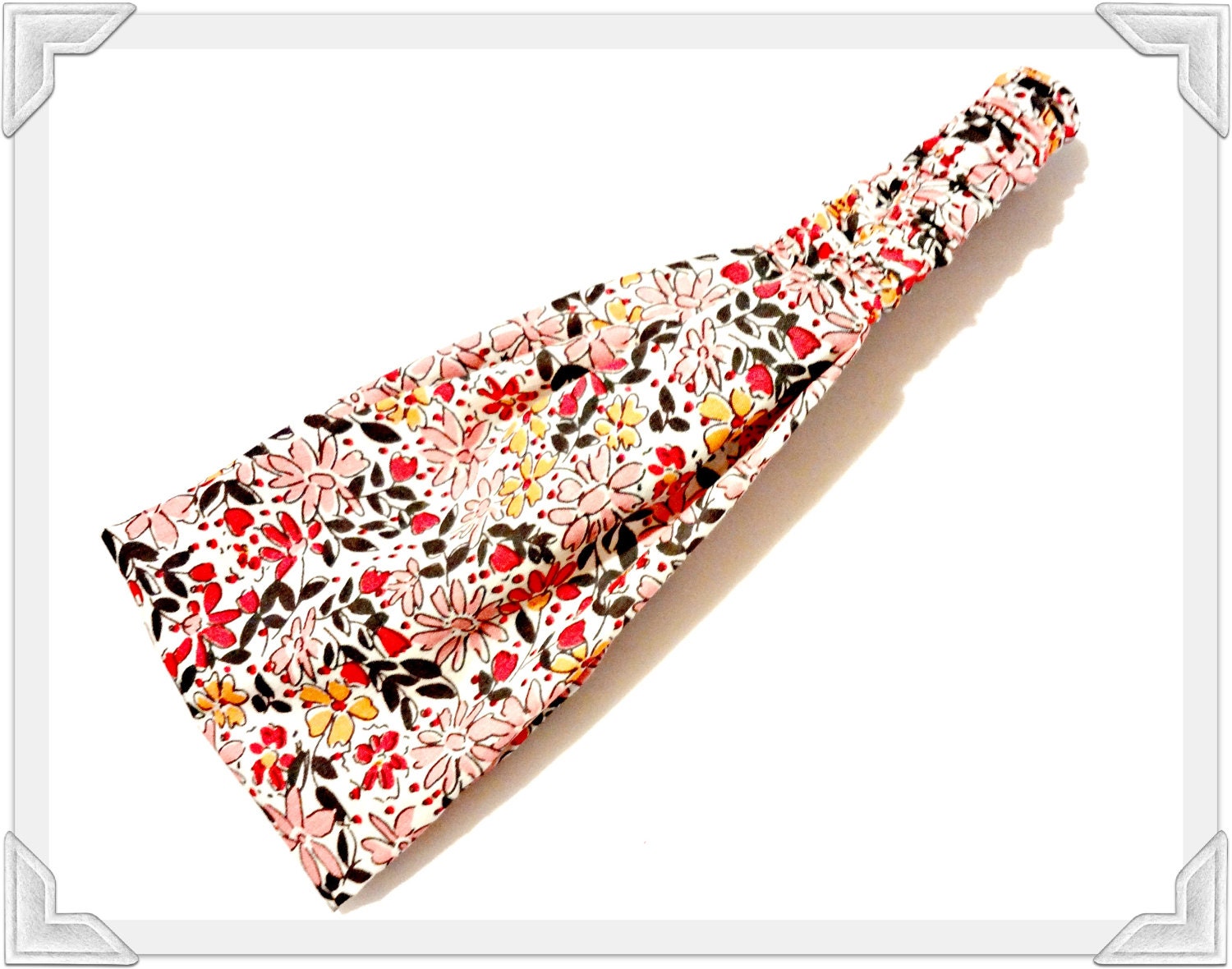 Floral Wide Headband Hair Covering Turban Extra Wide Headband