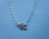 Sideways Branch with Leaves Necklace by MarisaLeeDesigns