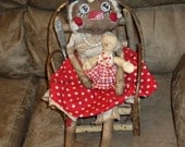 Primitive Gingerbread  Cloth Doll BabySet