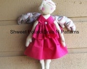 Shabby Primitive Baseball Angel Cloth Doll