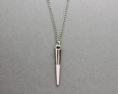 Pink Dipped Metal Spike Necklace (Light Pink) - Modern Handmade Jewellery