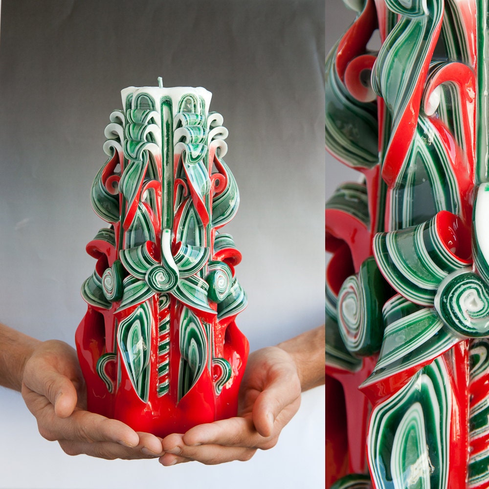 German Carved wax Candle. It takes a year of apprenticeship to make