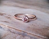 14k gold gemstone stack ring gold filled band champagne cz