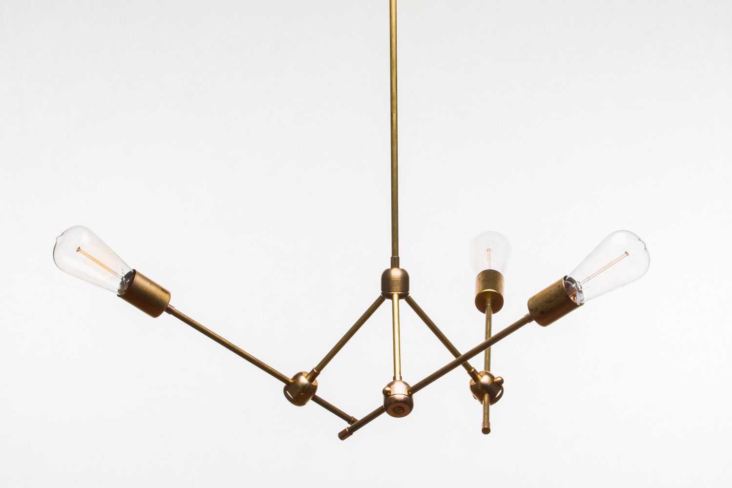 Unique handmade brass pendant light fixture - 'Priti'