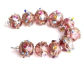 wedding cake beads atelier lamp work rose and copper