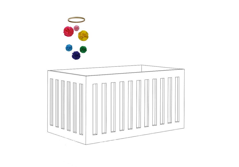 Custom Pom Pom Mobile - Modern Nursery Mobile - Rainbow Mobile - Customized Baby Crib Mobile - Personalized Mobile - You Choose the Colors